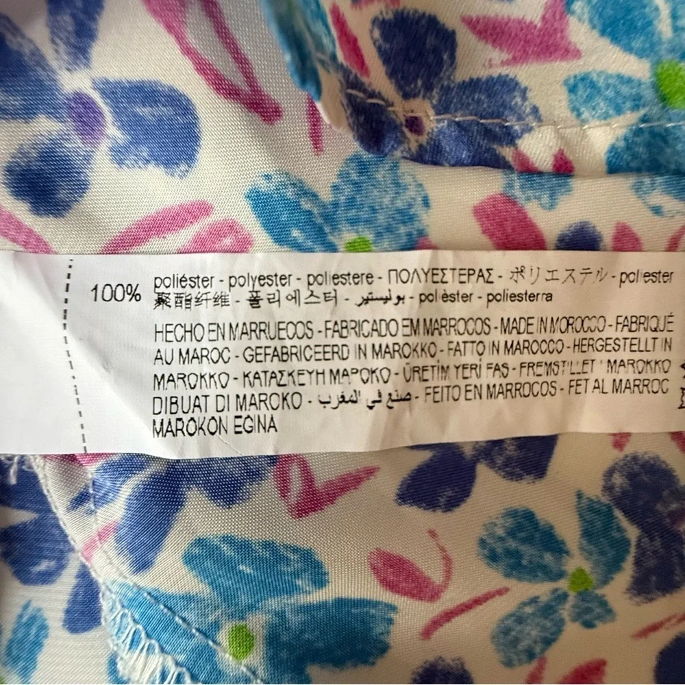 Zara Blouse Slip On Floral Blue Pink Size‎ XSmall